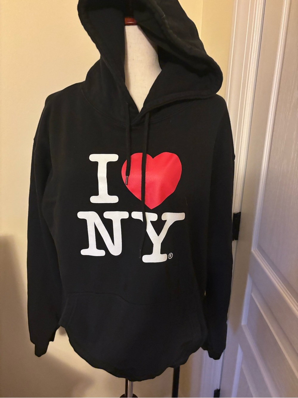 I ♥ NY Tag Black Hoodie with Red Heart Logo